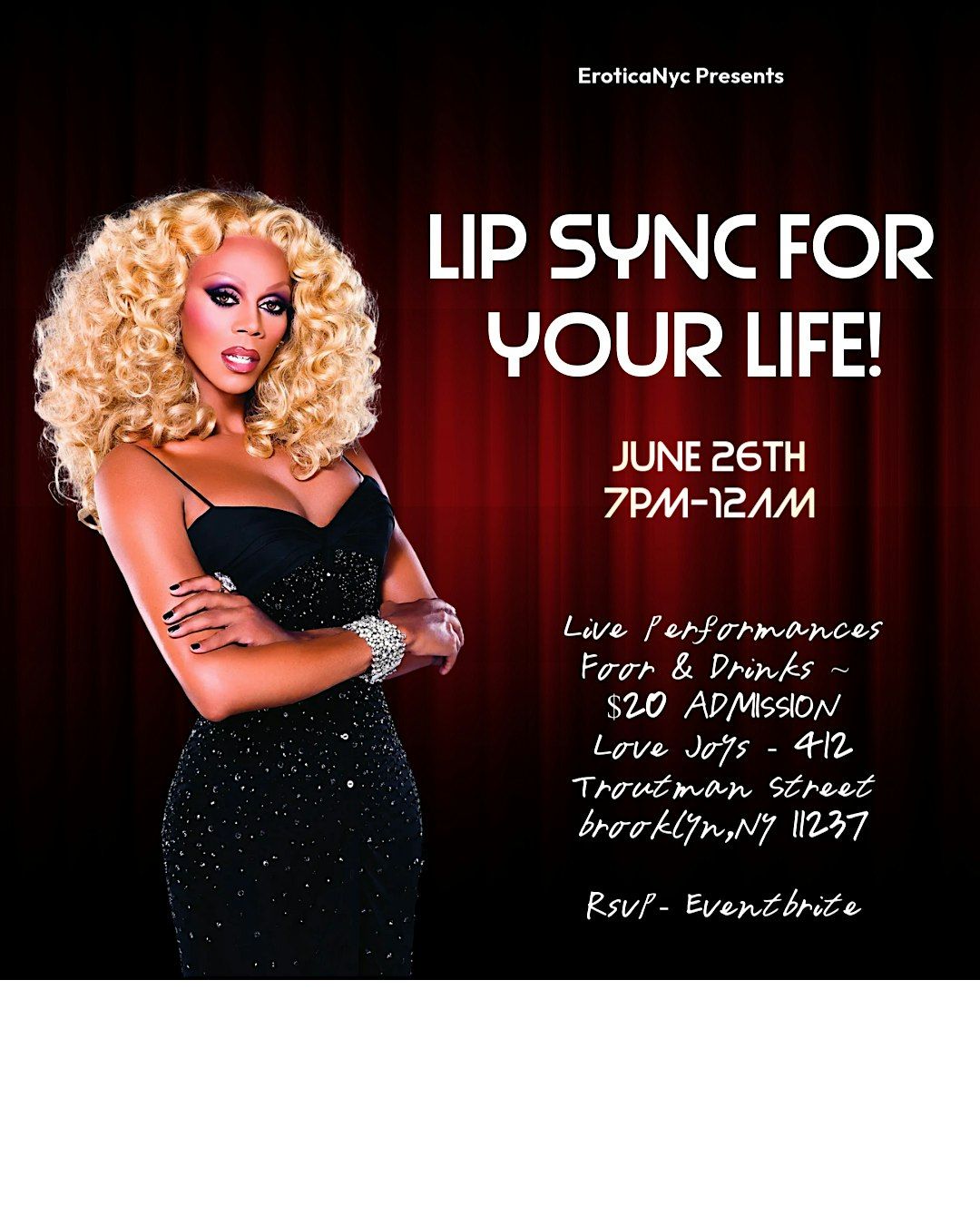 Lip Sync for your life! By EroticaNyc, 26 June | Event in Brooklyn | AllEvents