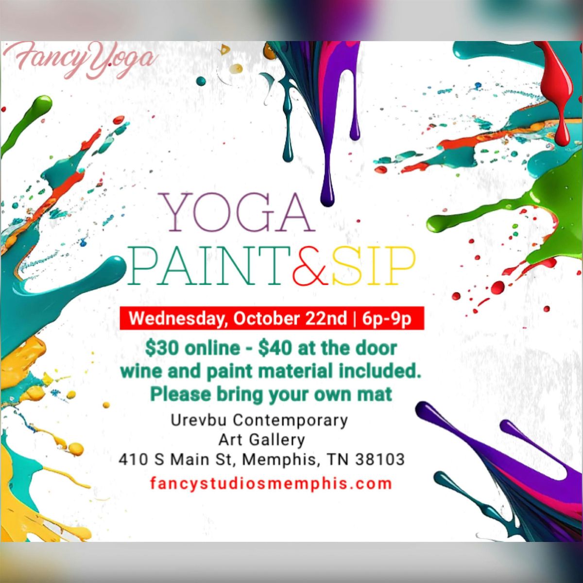 Yoga Paint & Sip, 22 October | Event in Memphis | AllEvents