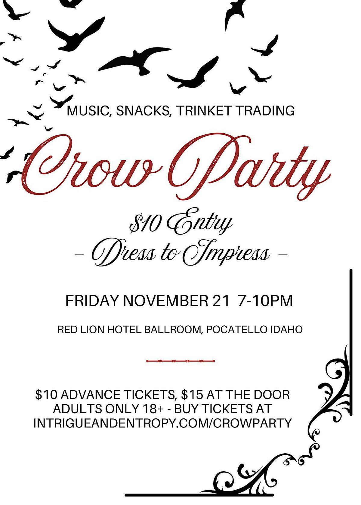 Crow Party, 21 November | Event in Pocatello | AllEvents