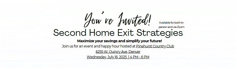 Second Home Exit Strategies, 16 July | Event in Denver | AllEvents