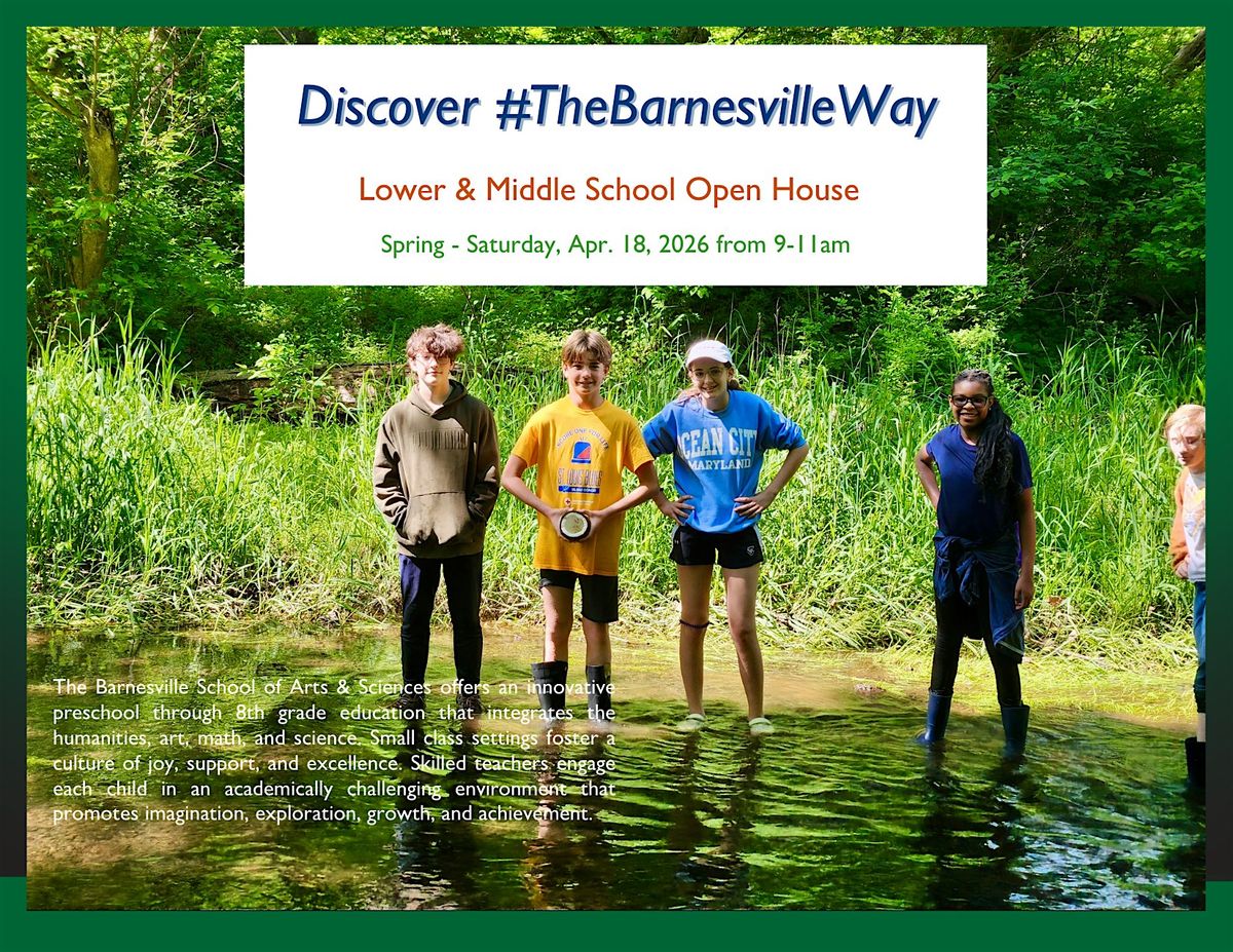 Lower & Middle School Open House at Barnesville School of Arts & Sciences, 18 April | Event in Barnesville