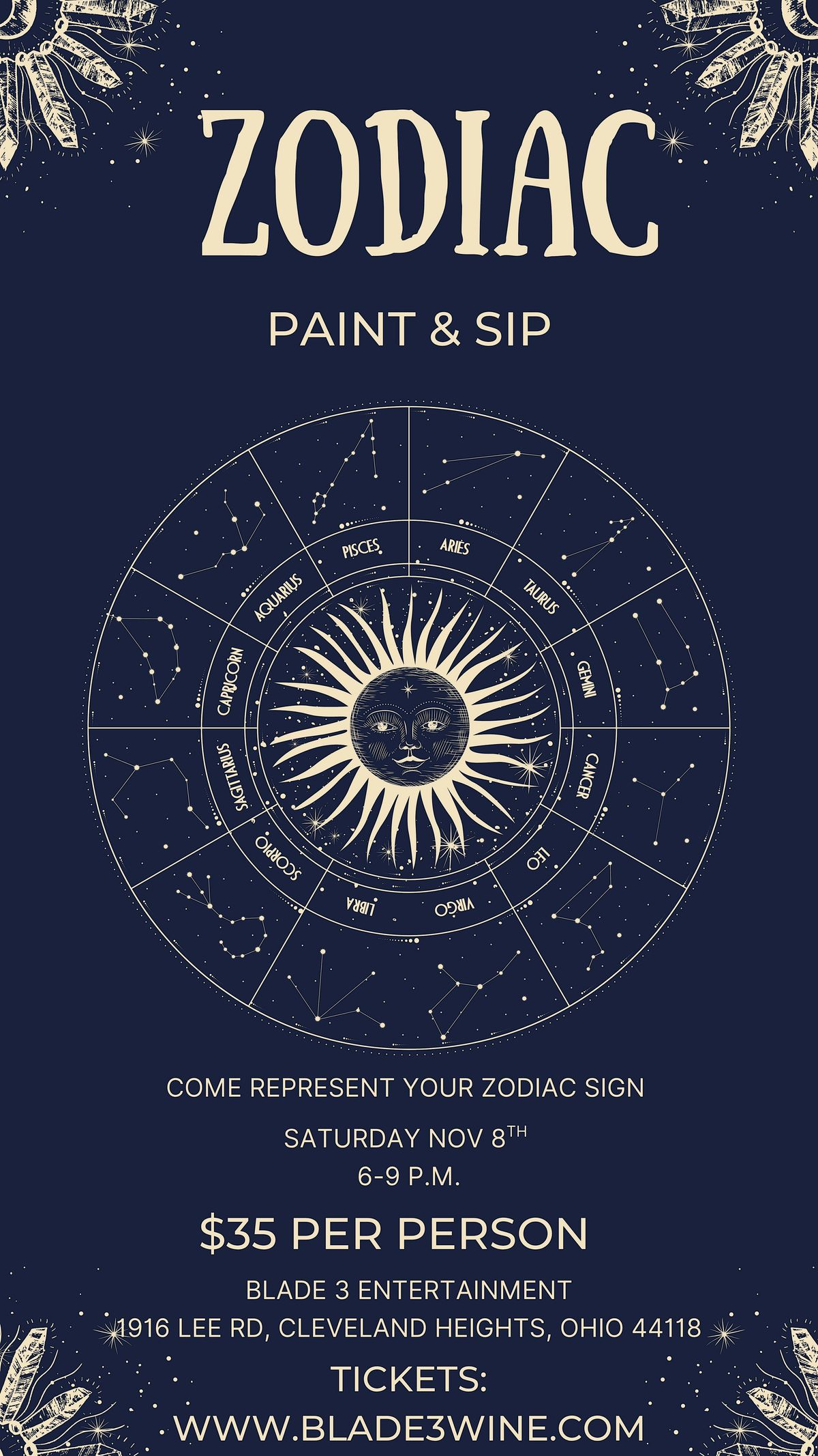 Zodiac Paint & Sip, 8 November | Event in Cleveland Heights | AllEvents