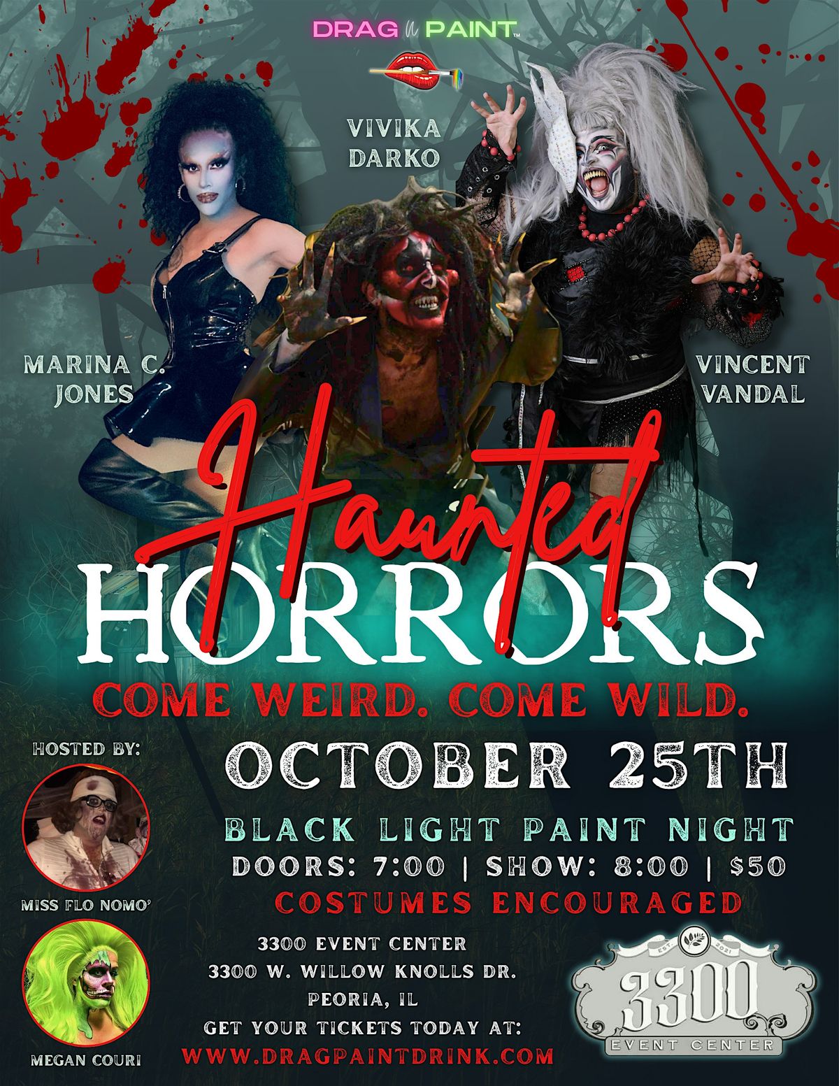 Drag N' Paint - Haunted Horrors Black Light Bash, 25 October | Event in Peoria | AllEvents