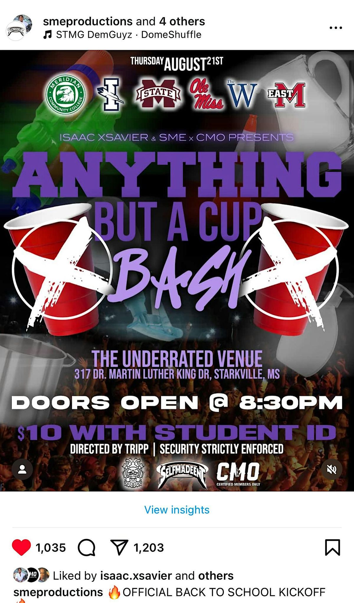 ANYTHING BUT A CUP, 21 August | Event in Starkville | AllEvents