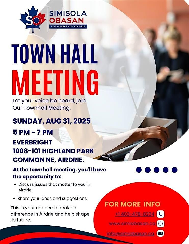 Airdrie Townhall with Simi Obasan, 31 August | Event in Airdrie | AllEvents