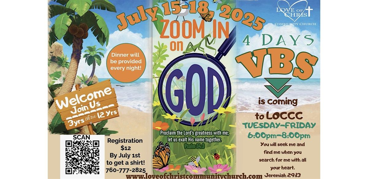 LOCCC 2025 VBS “Zoom in on God”, 15 July | Event in Indio | AllEvents