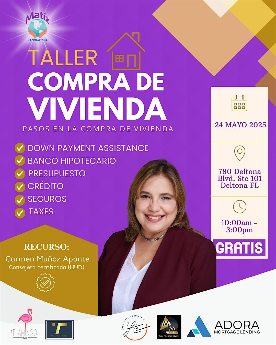 TALLER PARA COMPRA DE VIVIENDA - DELTONA, 24 May | Event in Deltona | AllEvents