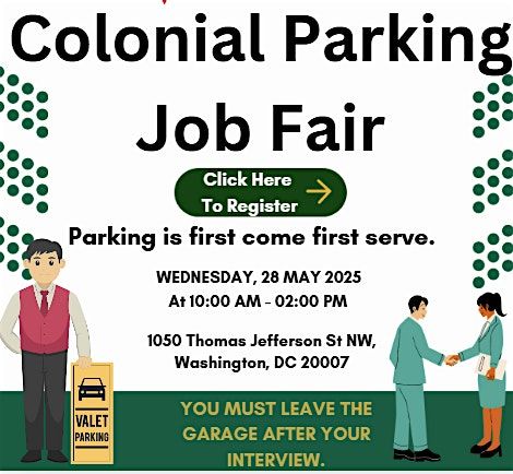 Colonial Parking Job Fair, 28 May | Event in Washington | AllEvents
