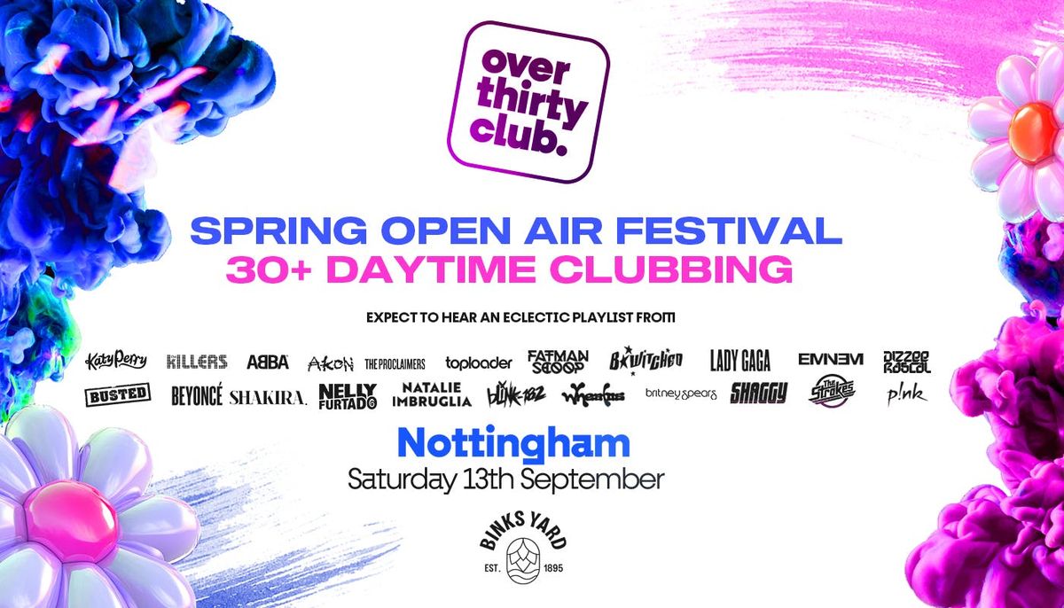 OVER 30's CLUB - Daytime Open Air Festival - Nottingham - BINKS YARD, 13 September | Event in Nottingham | AllEvents