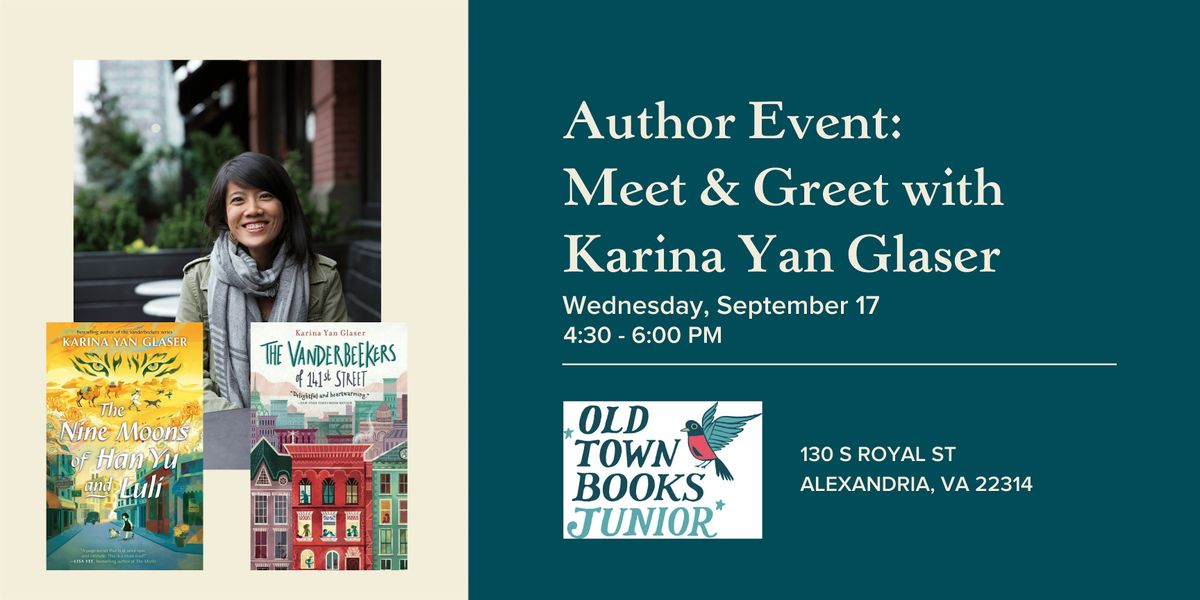 Author Event: Meet & Greet with Karina Yan Glaser, 17 September | Event in Alexandria | AllEvents