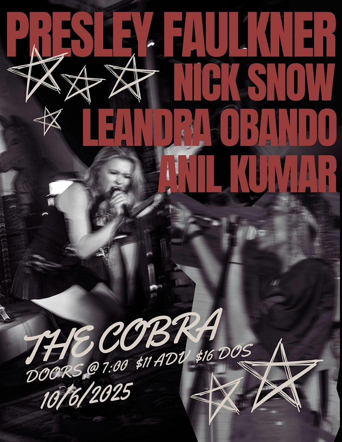 Venue: Presley Faulkner | Nick Snow | Leandra Obando | Anil Kumar, 6 October | Event in Nashville | AllEvents