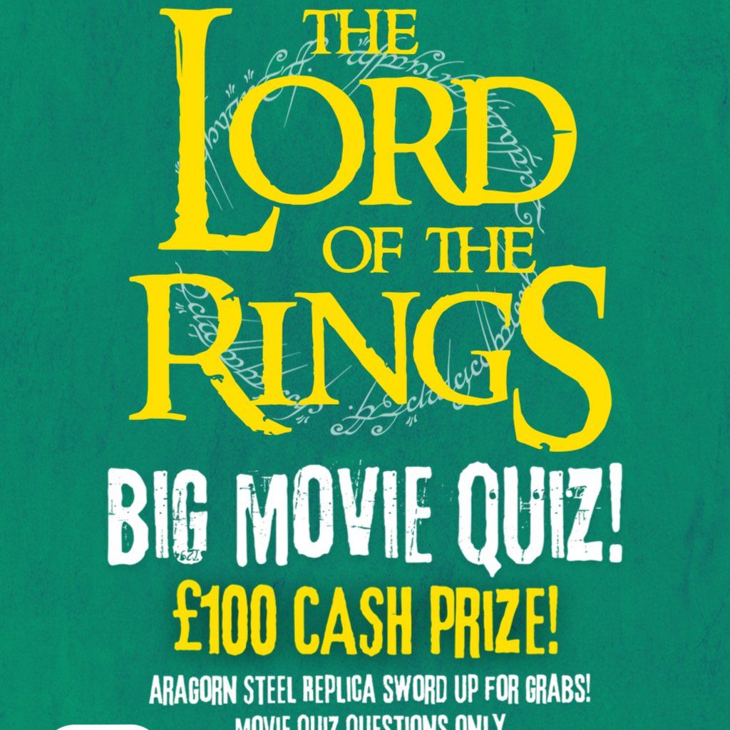 Lord of The Rings Big Movie Quiz, 7 November | Event in Runcorn | AllEvents