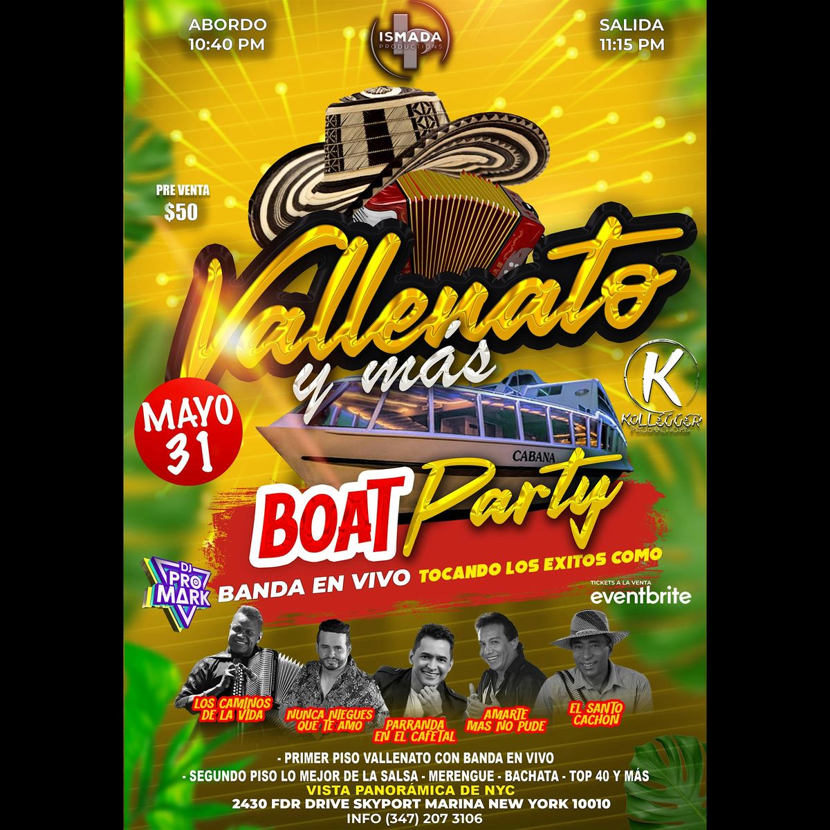 Vallenato Boat Party y mas, 31 May | Event in New York | AllEvents