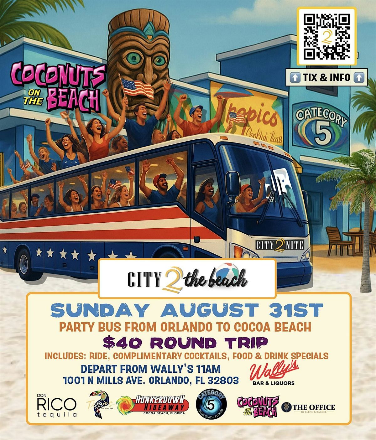 City2Nite Party Beach Bus Sunday Aug 31st, 31 August | Event in Orlando | AllEvents