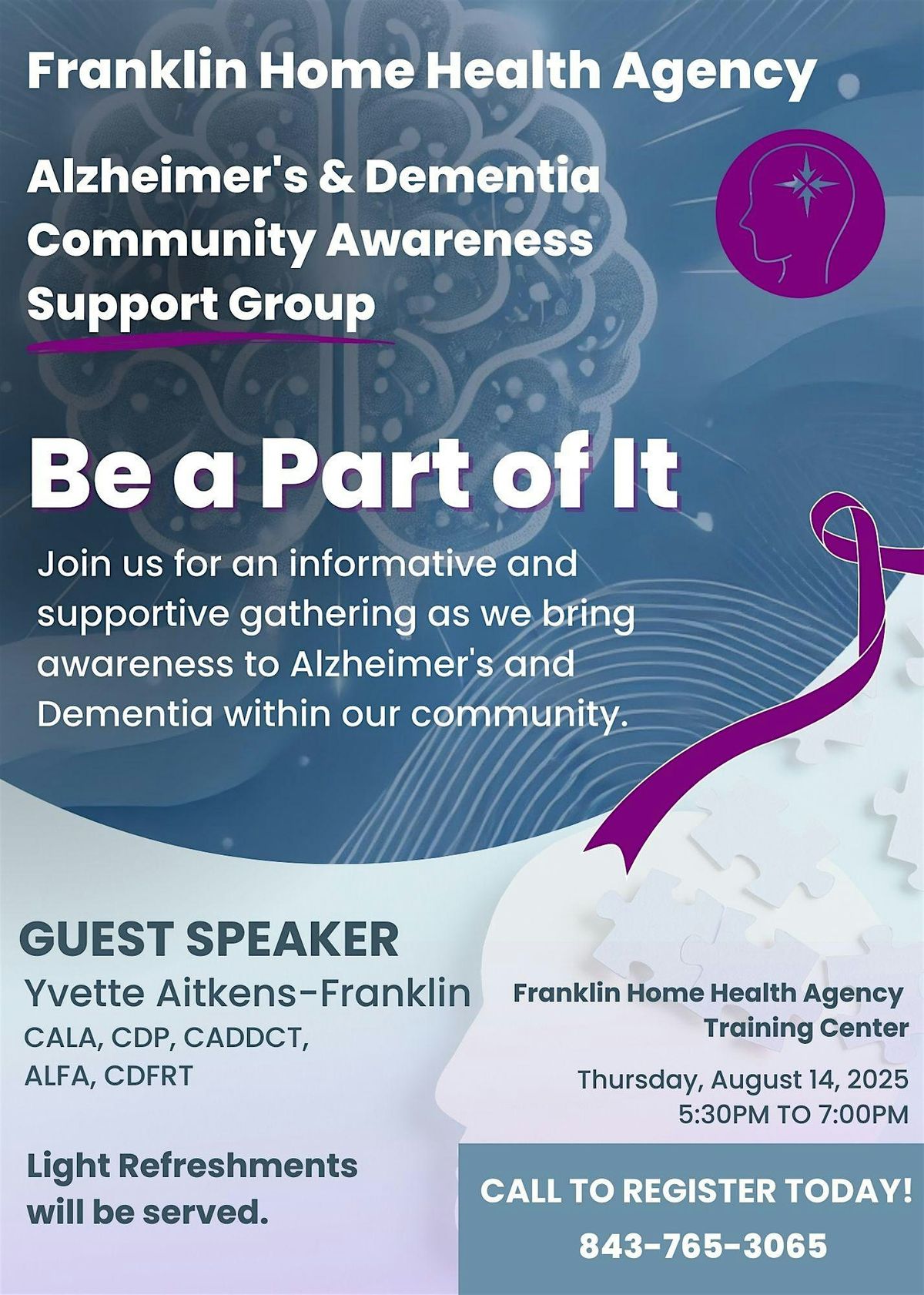 Alzheimer's & Dementia Community Awareness Support Group, 14 August | Event in Marion | AllEvents