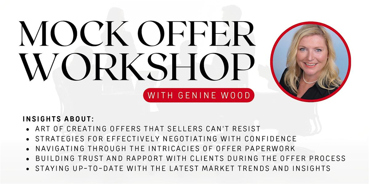 Mock Offer Workshop w/ Genine Wood, 28 May | Event in Kirkland | AllEvents