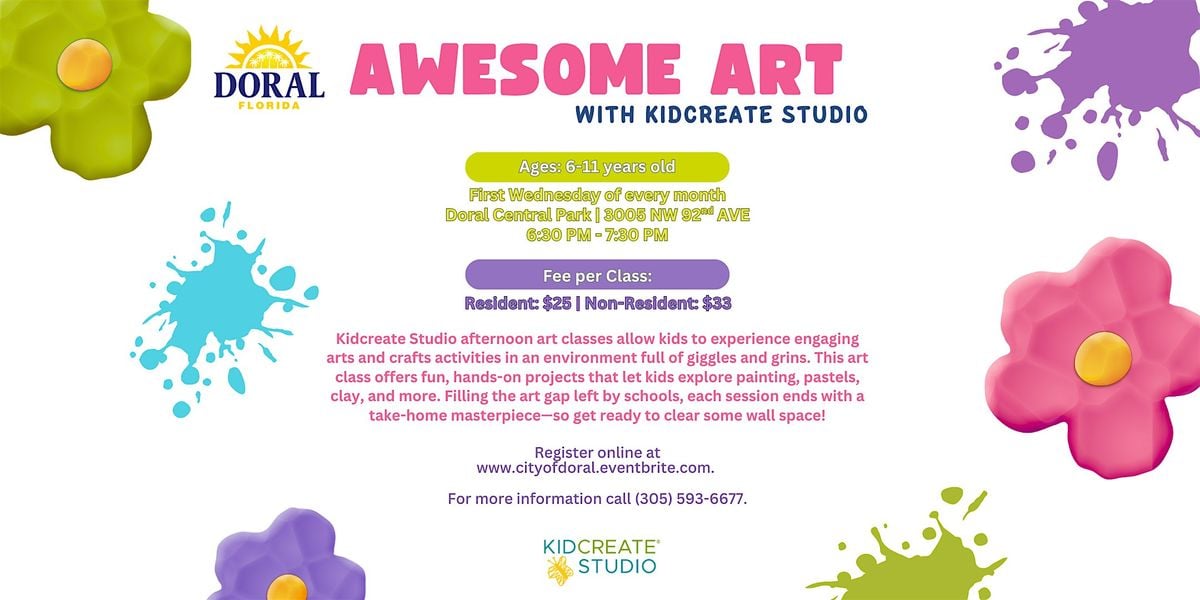 Awesome Art with Kidcreate Studio, 1 October | Event in Doral | AllEvents