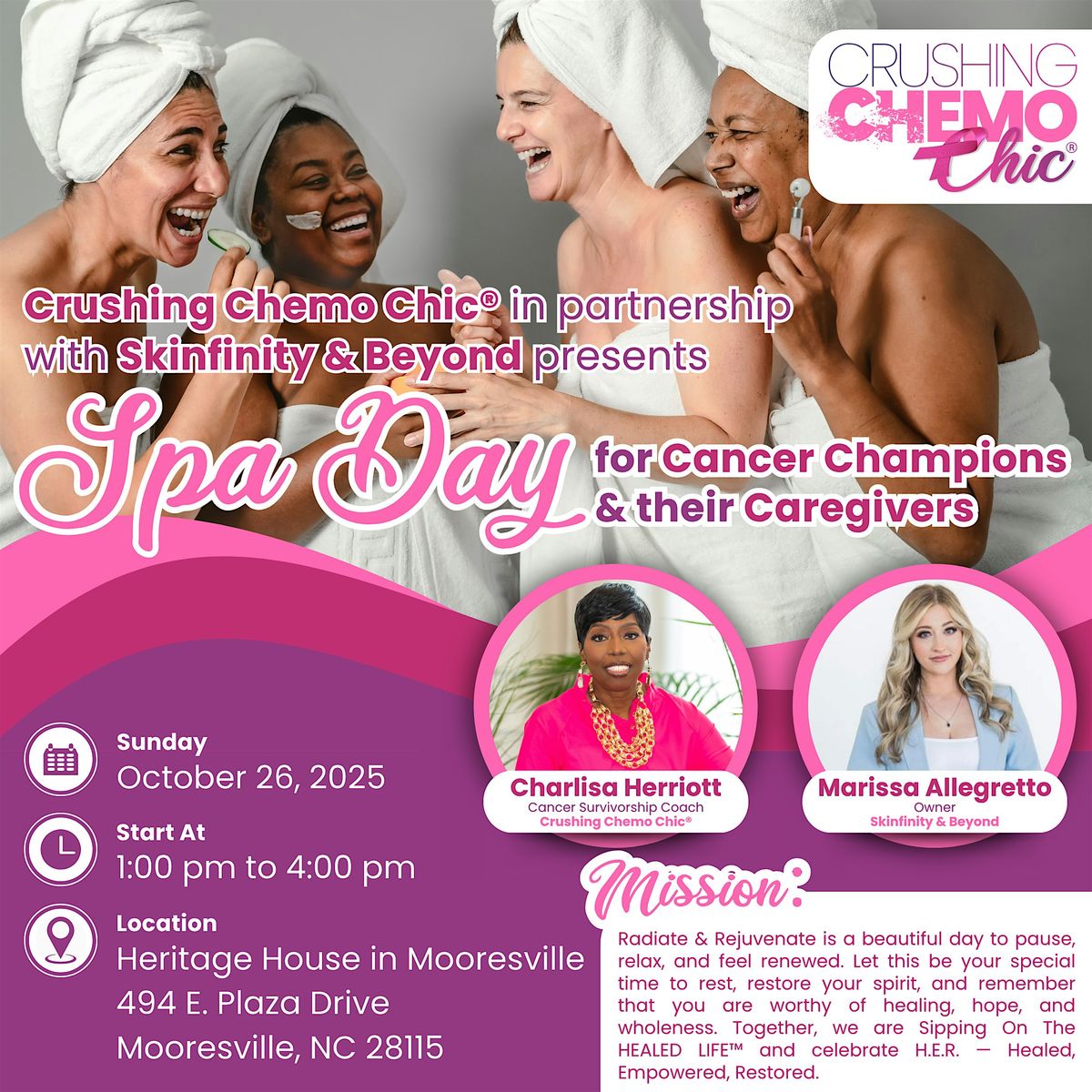 Radiate & Rejuvenate: A Day of Healing, Hope & H.E.R., 26 October | Event in Mooresville | AllEvents