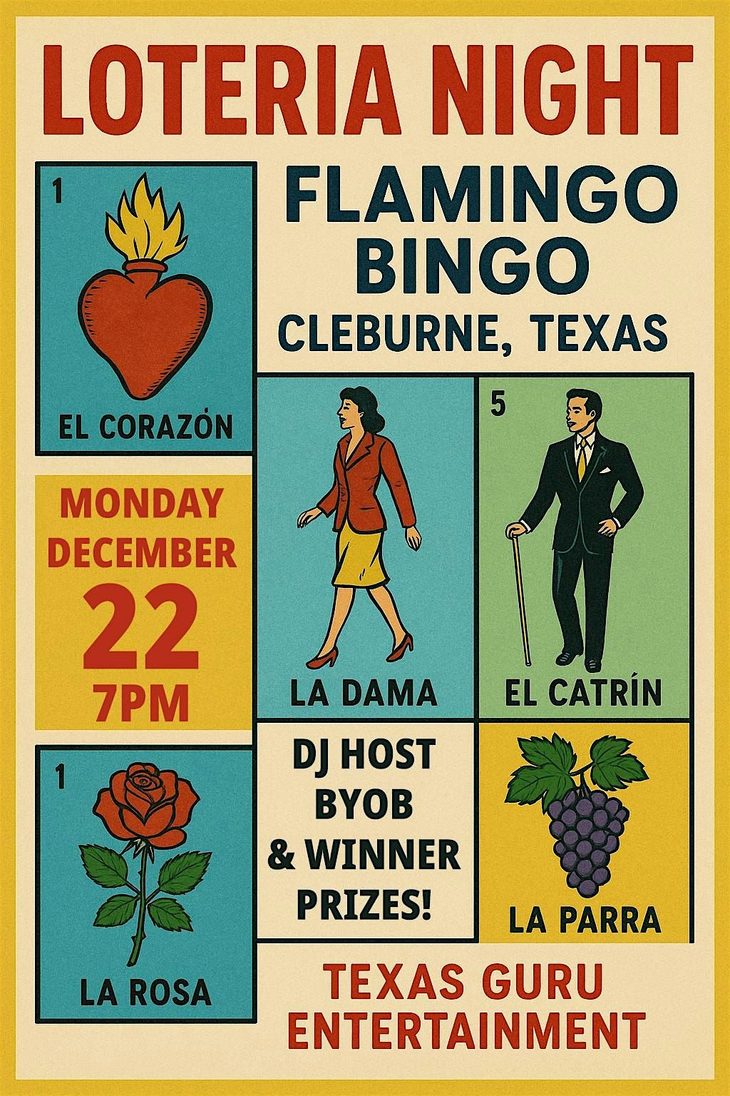 Loteria Night at Flamingo Bingo, 22 December | Event in Cleburne | AllEvents