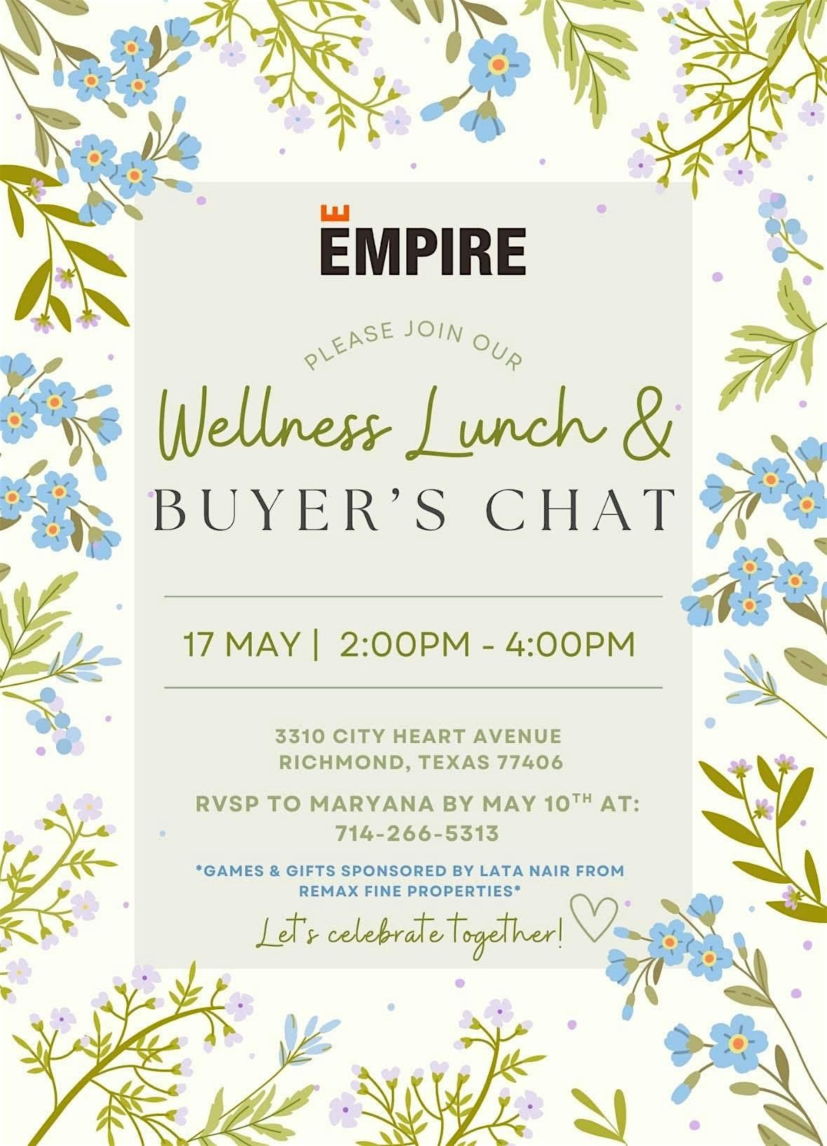 Wellness Lunch & Buyer's chat, 17 May | Event in Richmond | AllEvents