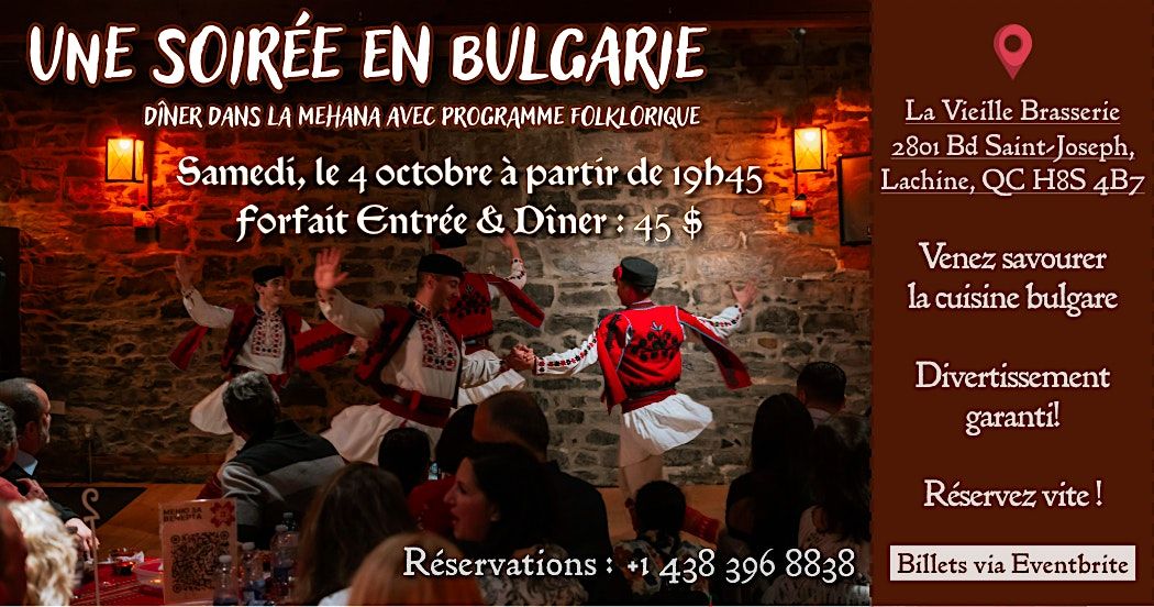 Une soirée en Bulgarie - Една вечер в Механата, 4 October | Event in Montréal | AllEvents