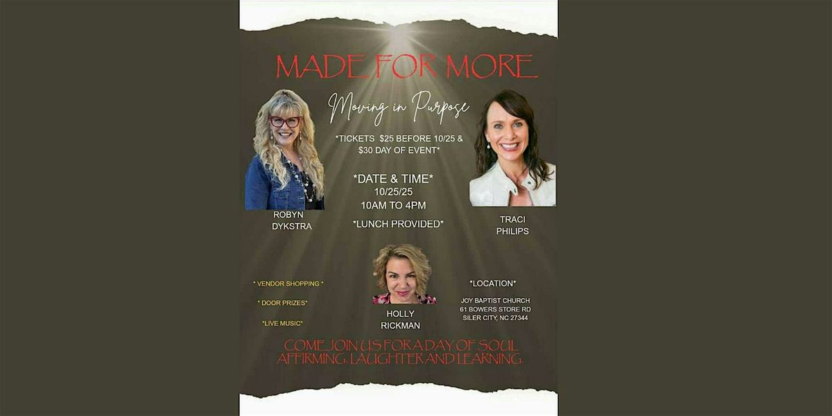 Made For More Summit, 25 October | Event in Siler City | AllEvents