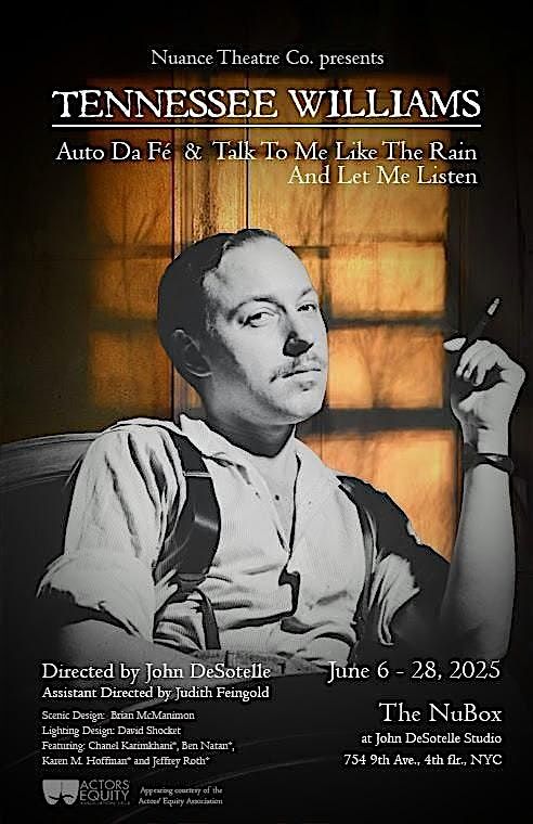 TENNESSE WILLIAMS:  Two Rarely Seen One-Acts, 6 June | Event in New York | AllEvents