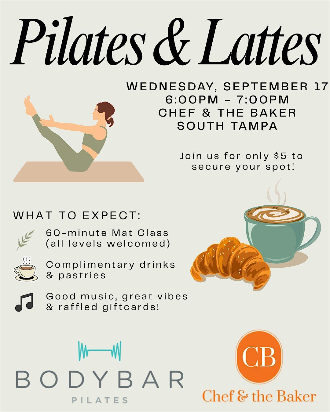 Mat Pilates class at Chef & the Baker | Event in Tampa | AllEvents