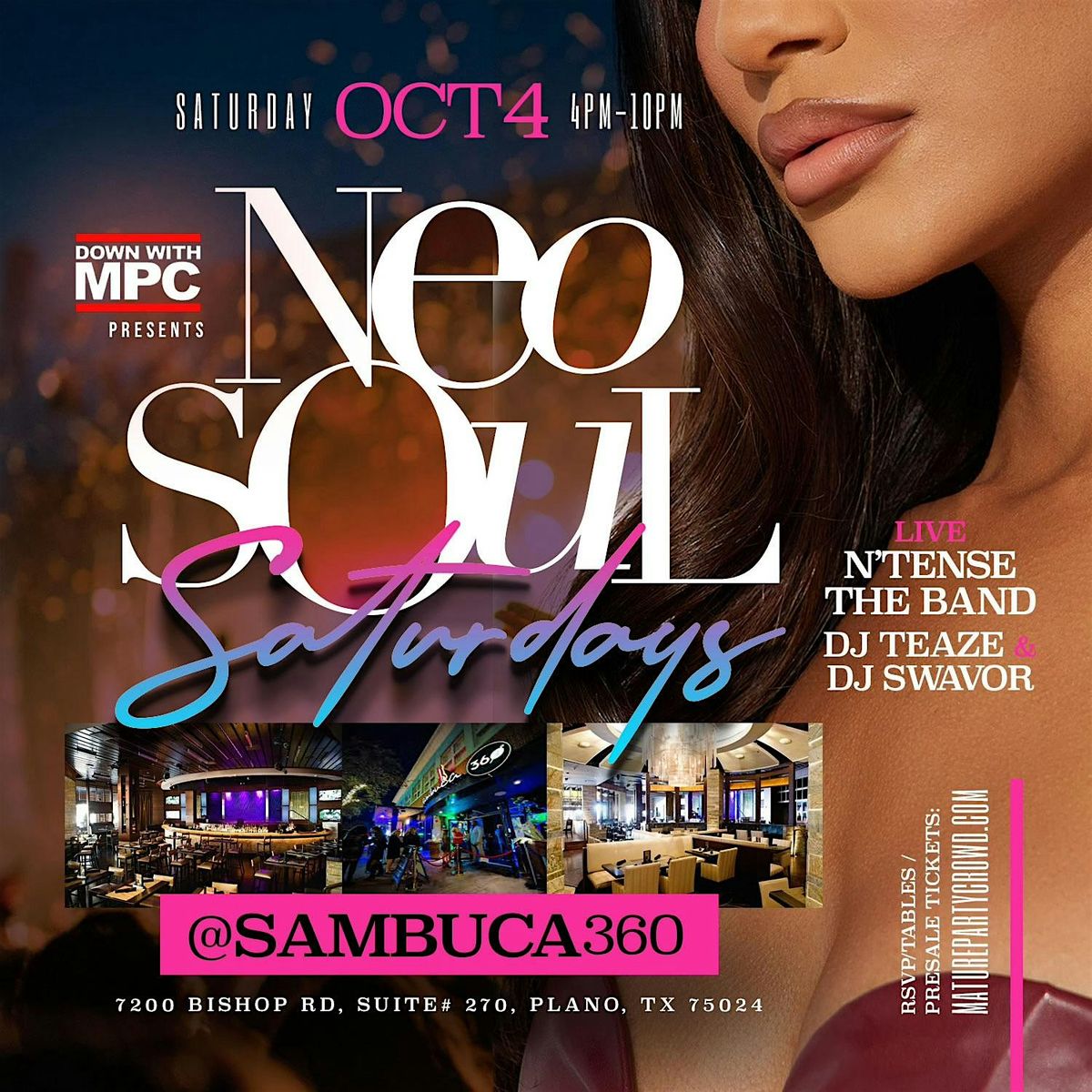NEO SOUL "SATURDAYS" @ SAMBUCA 360, 4 October | Event in Plano | AllEvents