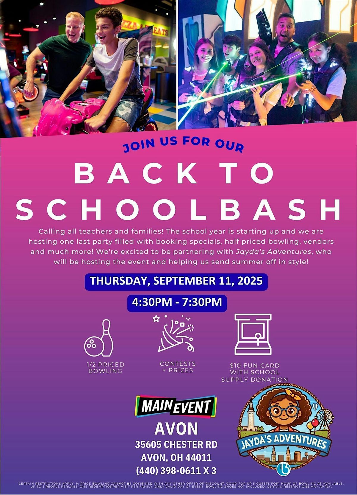 Main Event Avon - Back to School Bash, 11 September | Event in Avon | AllEvents