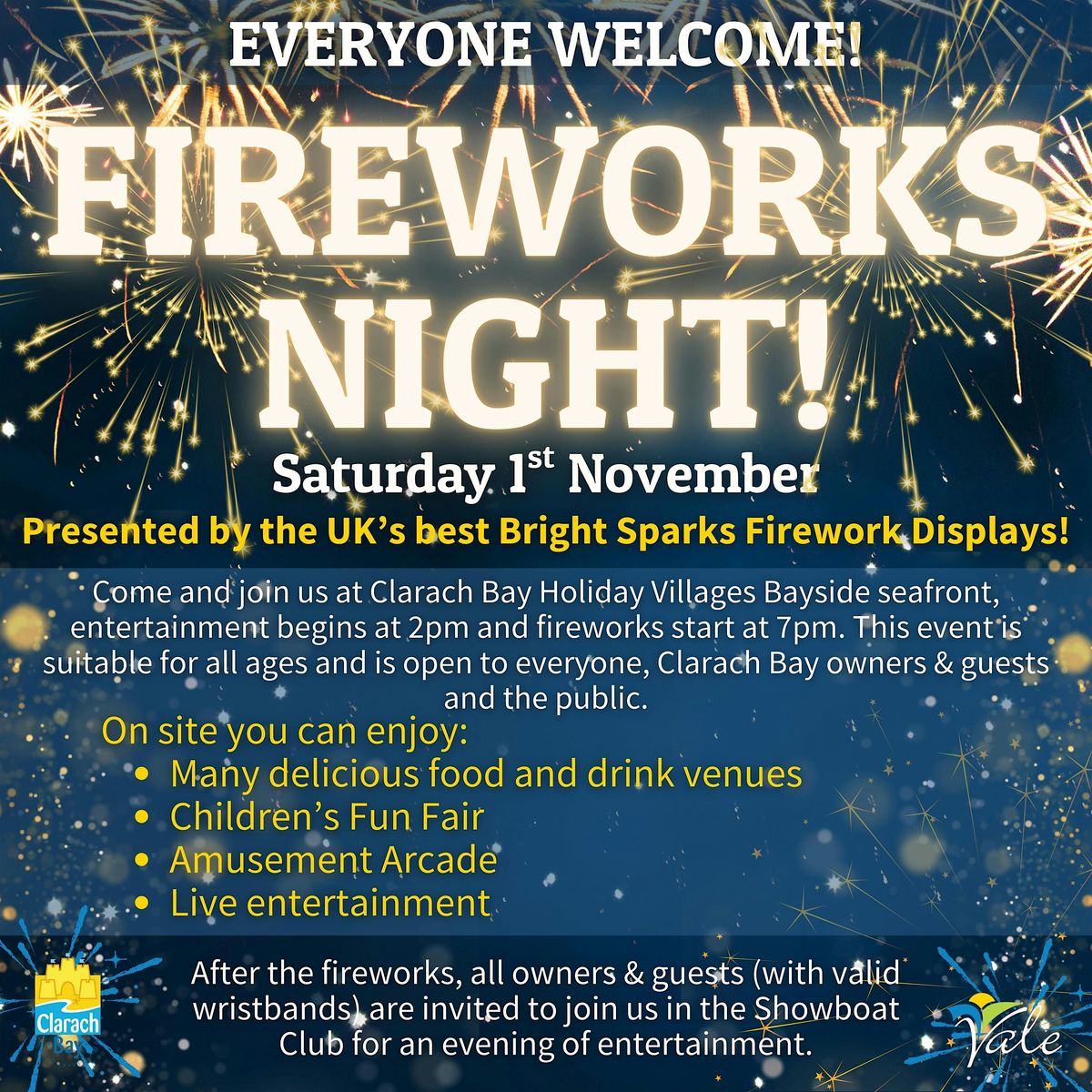 Free Fireworks Display at Clarach Bay Holiday Village, 1 November | Event in Aberystwyth | AllEvents