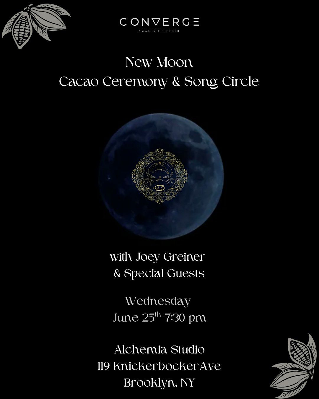 New Moon Cacao Ceremony & Song Circle, 25 June | Event in Brooklyn | AllEvents