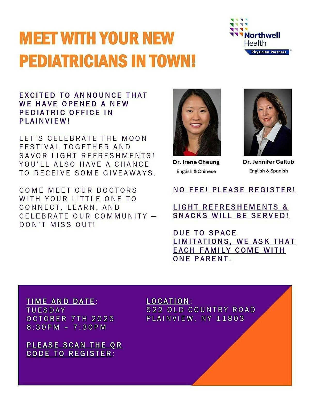 Meet with Your New Pediatricians in Town!, 7 October | Event in Plainview | AllEvents