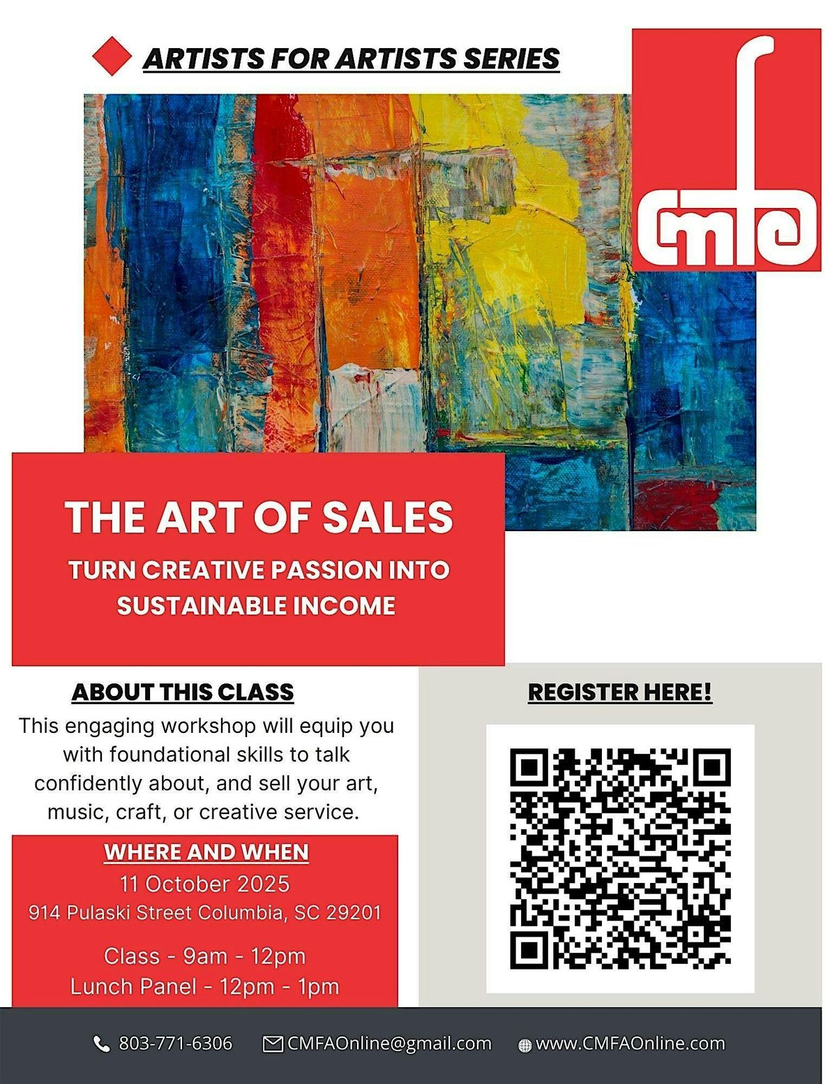Artists for Artists Series: The Art of Sales, 11 October | Event in Columbia | AllEvents