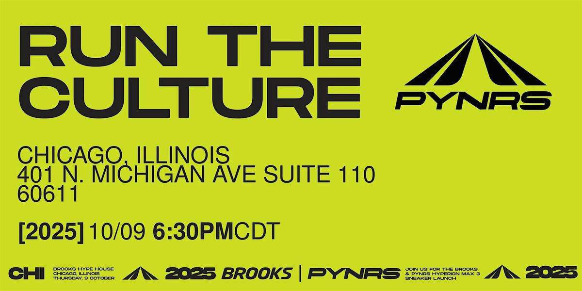 Brooks x PYNRS Hyperion Max 3 Launch Party, 9 October | Event in Chicago | AllEvents