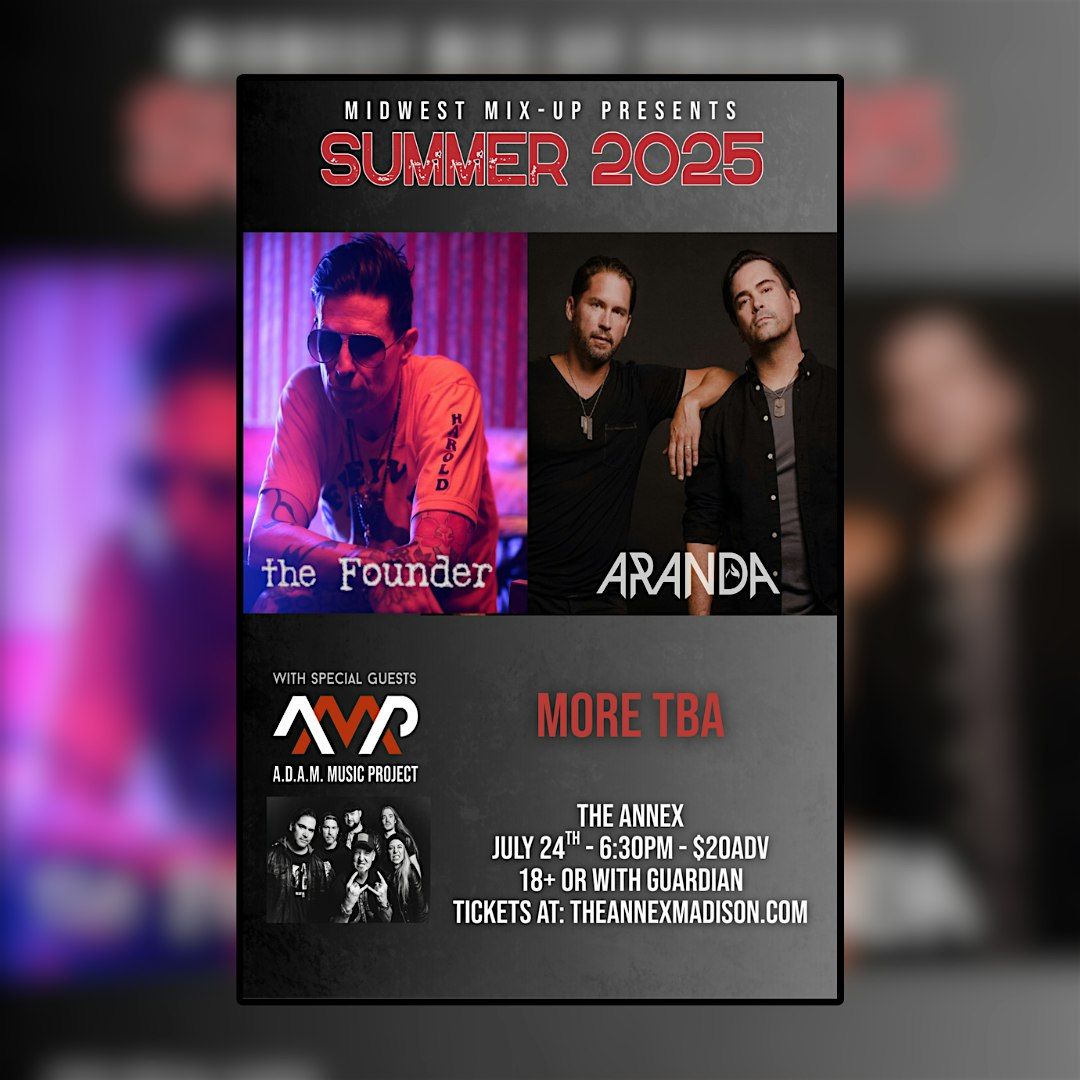 Aranda, The Founder (Ex Hinder), Adam Music Project & More, 24 July | Event in Madison | AllEvents