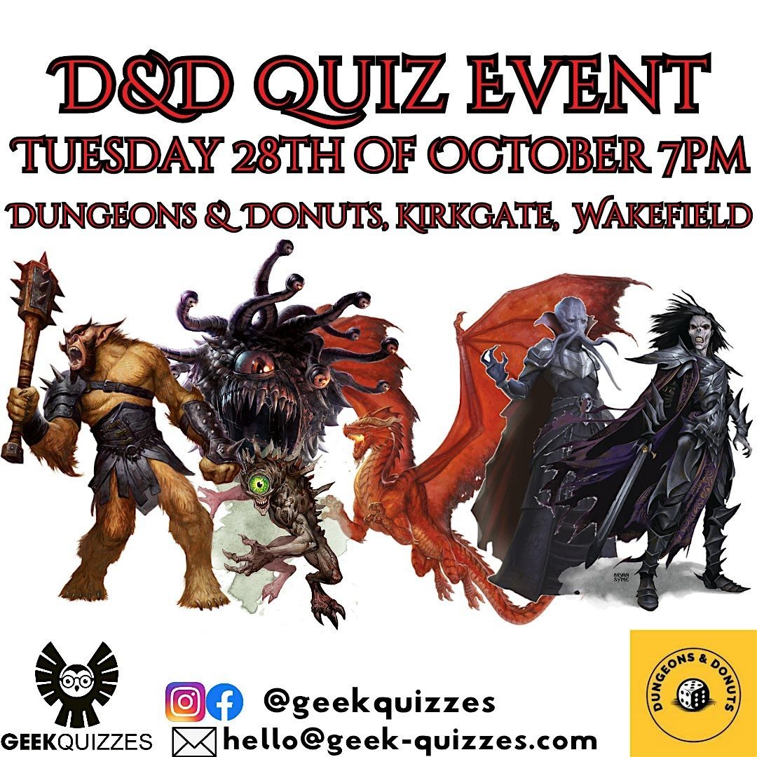 D&D Quiz Event, 28 October | Event in Wakefield | AllEvents