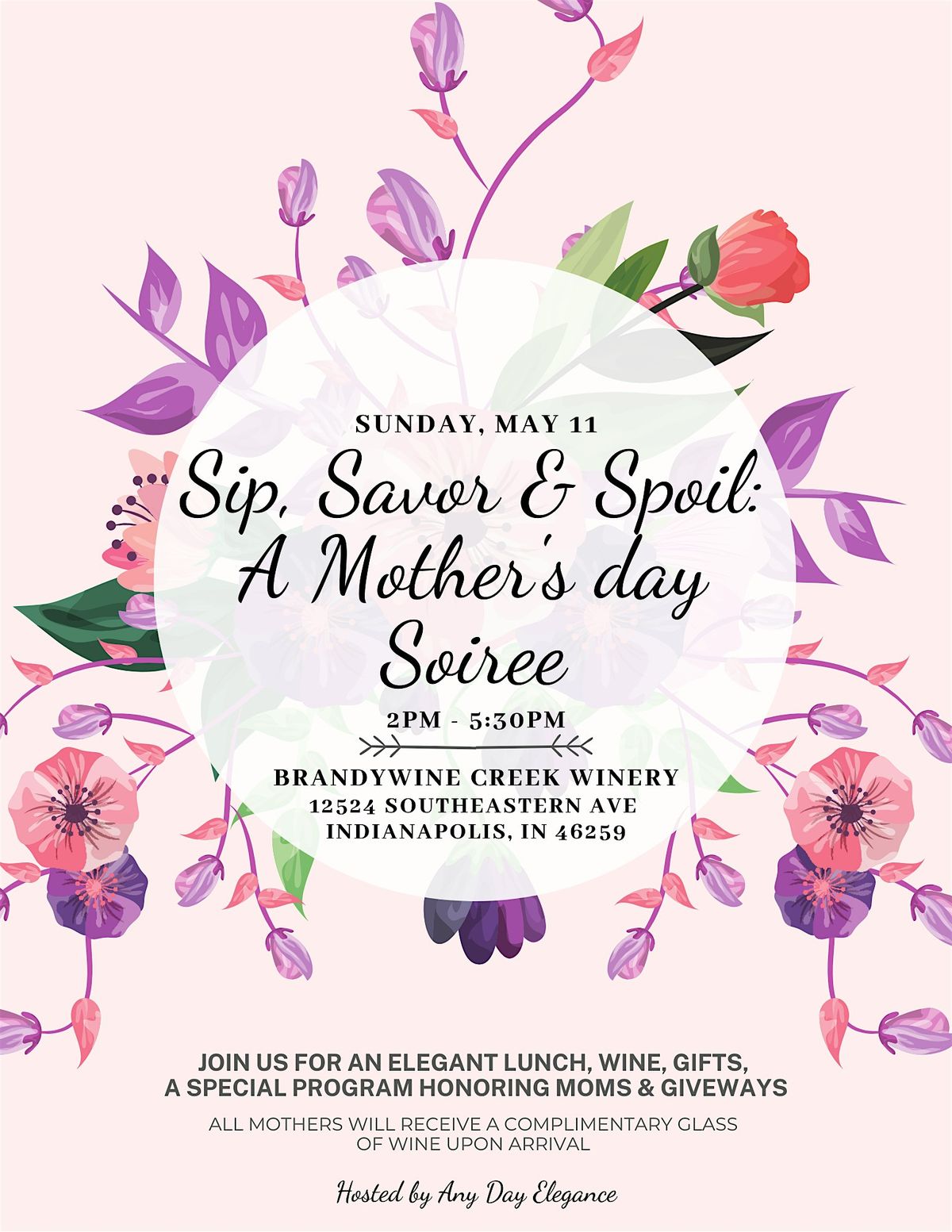 Sip, Savor & Spoil: A Mother's Day Soiree, 11 May | Event in Indianapolis | AllEvents
