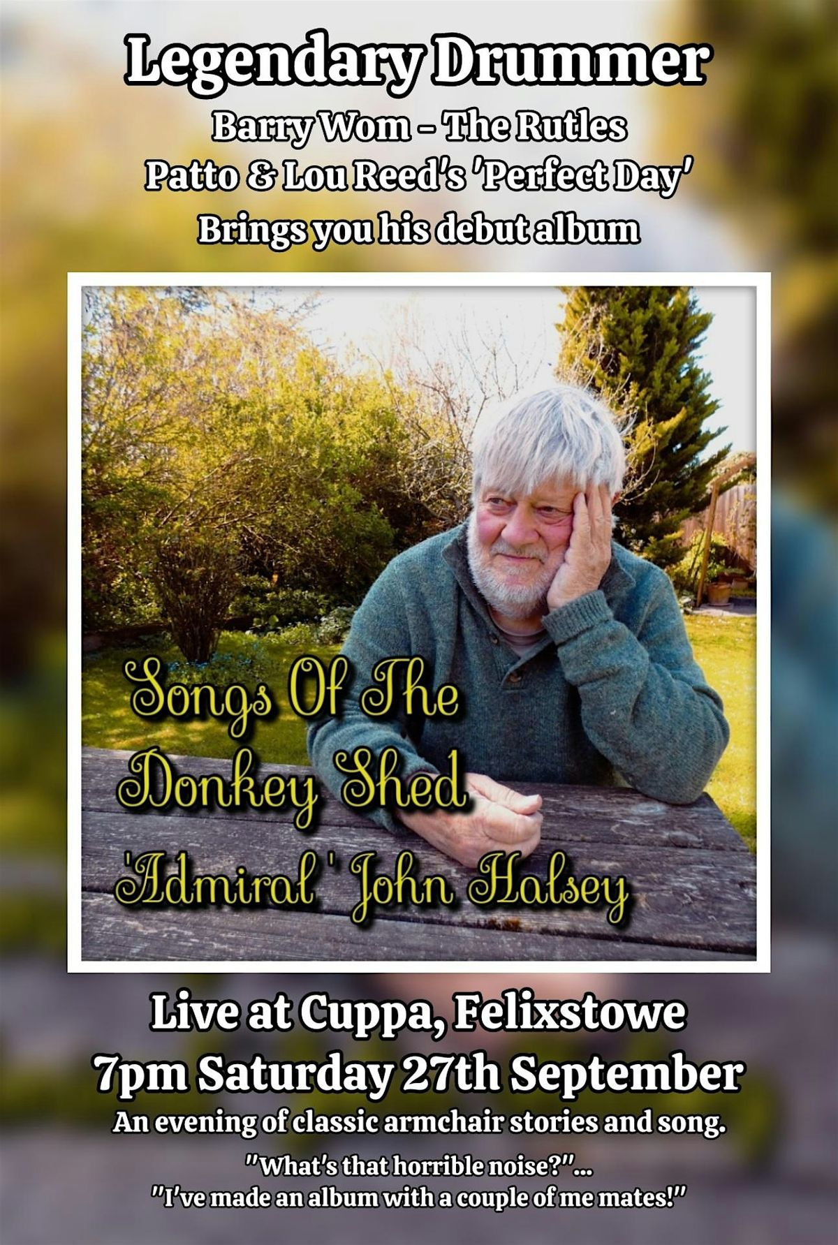 John Halsey - Songs Of The Donkey Shed LIVE, 27 September | Event in Felixstowe | AllEvents