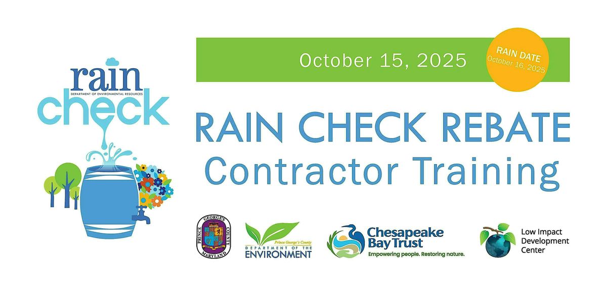 Fall'25 Prince George’s County Rain Check Rebate Contractor Training, 15 October | Event in Largo | AllEvents