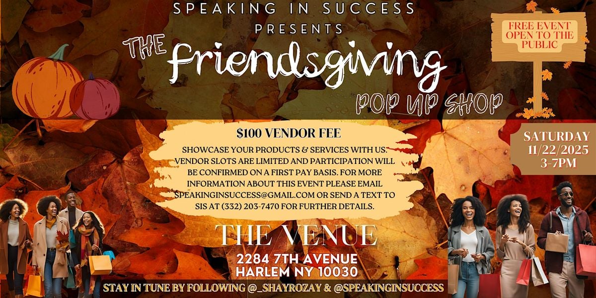 The Friendgiving Pop Up Shop 2, 22 November | Event in New York | AllEvents