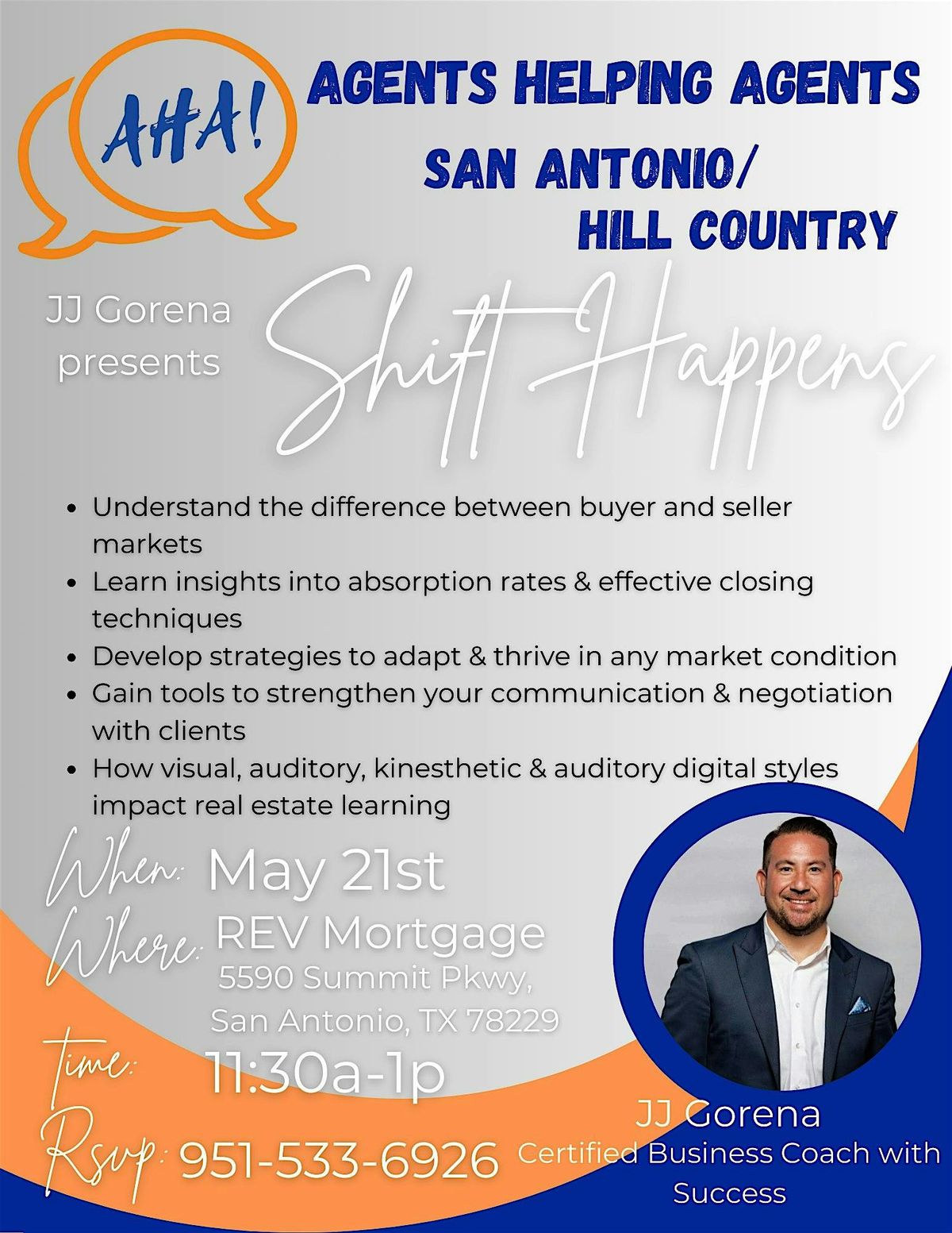 AHA-Agents Helping Agents- San Antonio/Hill Country --Shift Happens, 21 May | Event in San Antonio | AllEvents