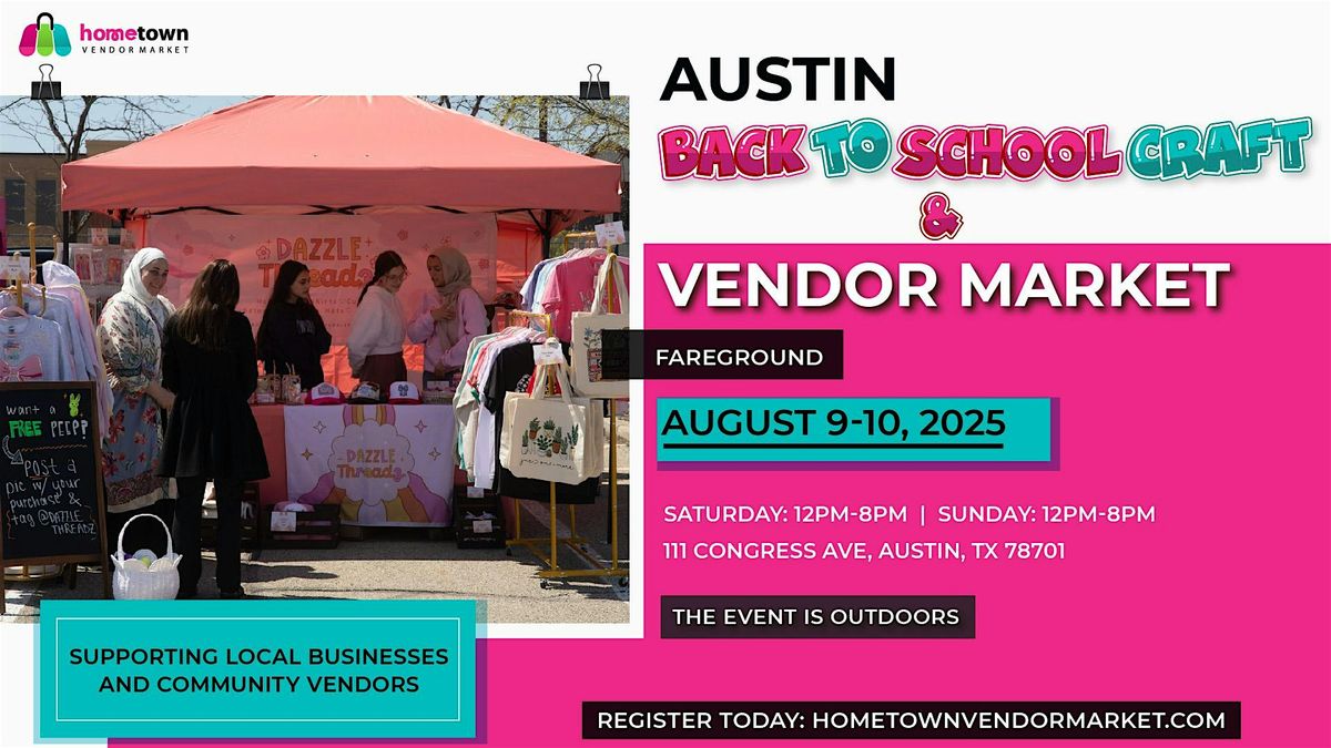 Austin Back To School Craft and Vendor Market, 9 August | Event in Austin | AllEvents