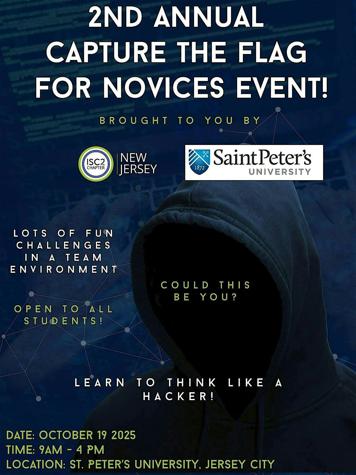 Capture the Flag for Novices, 19 October | Event in Jersey City | AllEvents