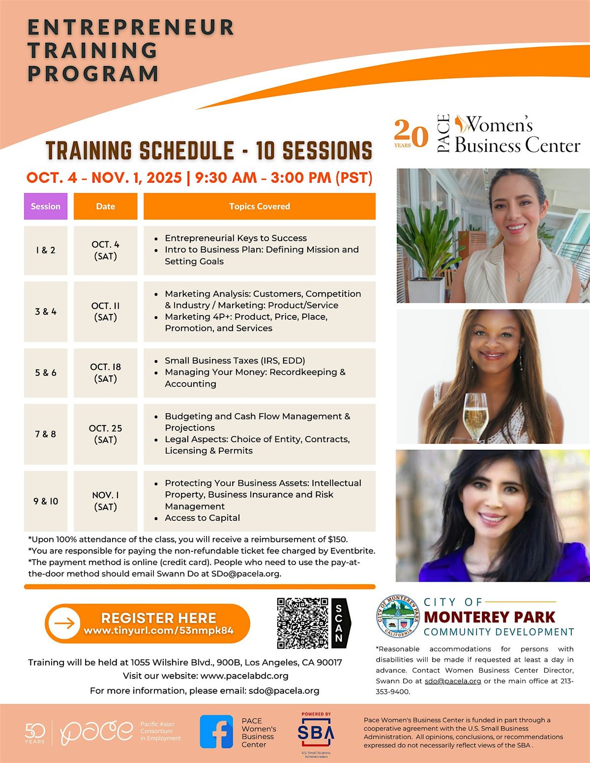 2025 SEASON II Entrepreneur Training Program (by PACE WBC)-10 Sessions | Event in Monterey Park | AllEvents