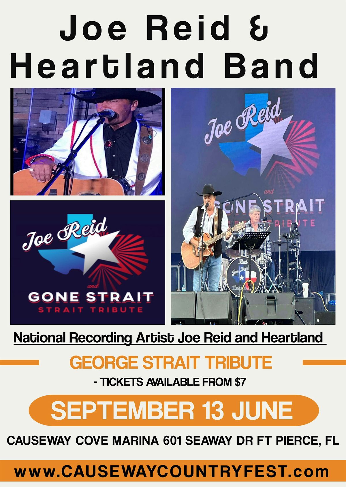 Joe Reid and Heartland George Strait Tribute, 13 September | Event in Fort Pierce | AllEvents