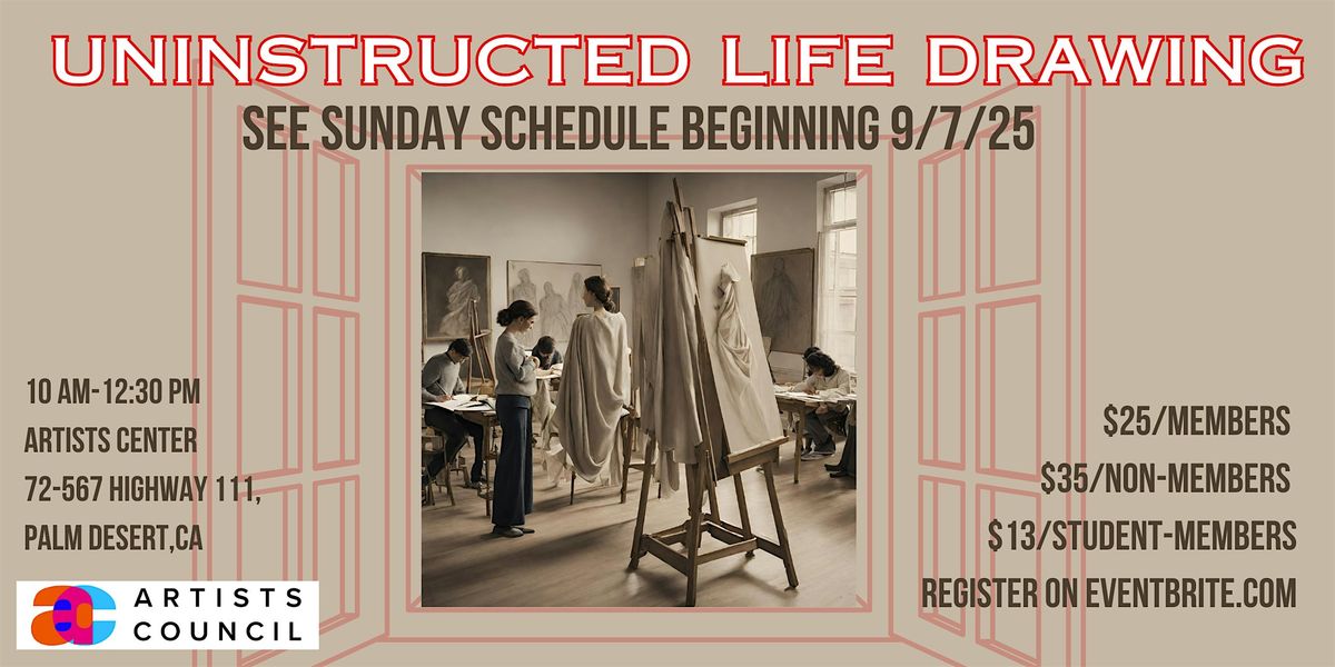 Uninstructed Life Drawing, 7 September | Event in Palm Desert | AllEvents