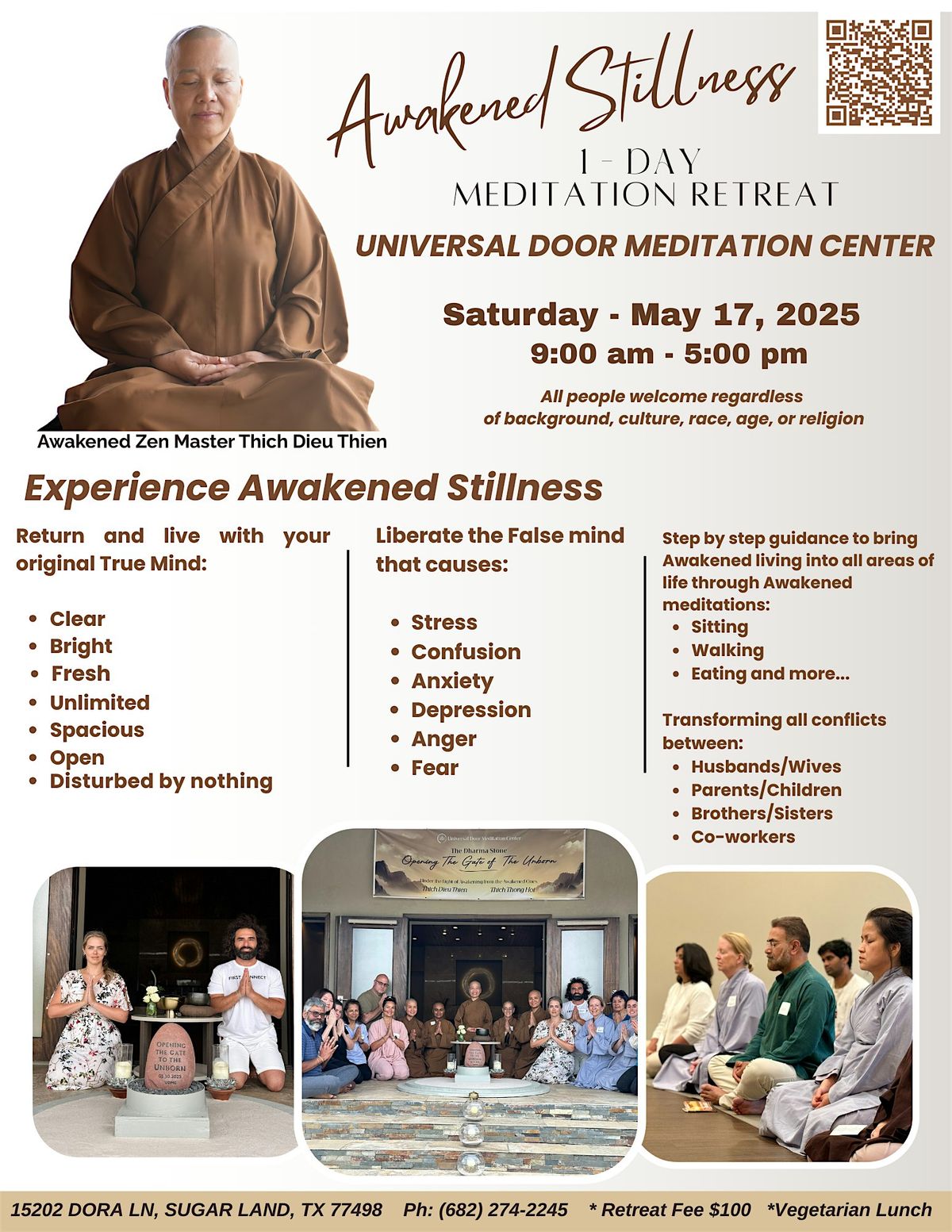 AWAKENED MEDITATION RETREAT TO DISCOVER THE UNBORN MIND, 17 May | Event in Sugar Land | AllEvents