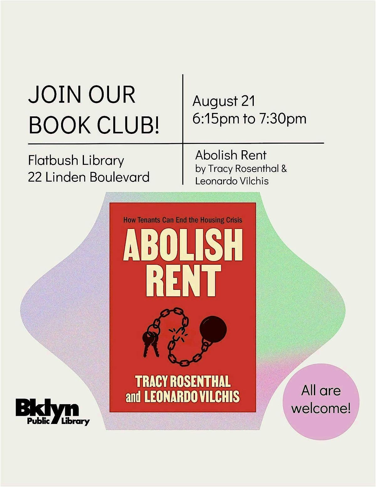 Flatbush Library Book Club: Abolish Rent, 21 August | Event in Brooklyn | AllEvents
