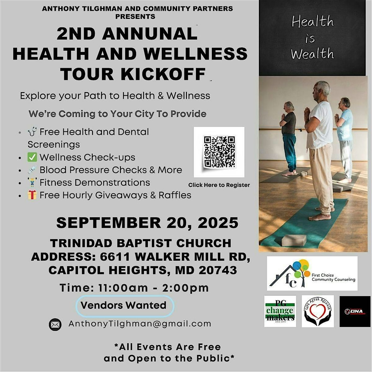 2nd Annual Health, Wellness & Opportunities Expo, 20 September | Event in Capitol Heights | AllEvents